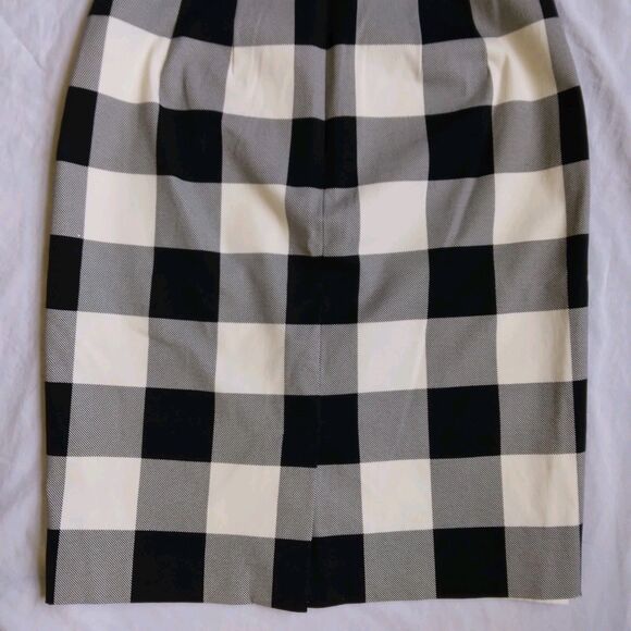 Talbots Pencil Skirt Black and White Checkered Plaid Women's Size 2 - Picture 8 of 9